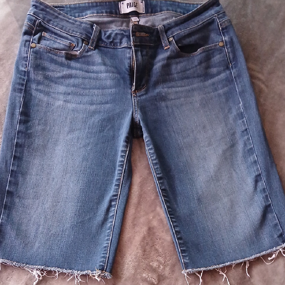 Paige Blue Denim Cutoff Shorts